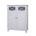 Dawson Two Doors Floor Cabinet White - Elegant Home Fashions: Traditional Style, Semi-Gloss Finish, Bath Organizer