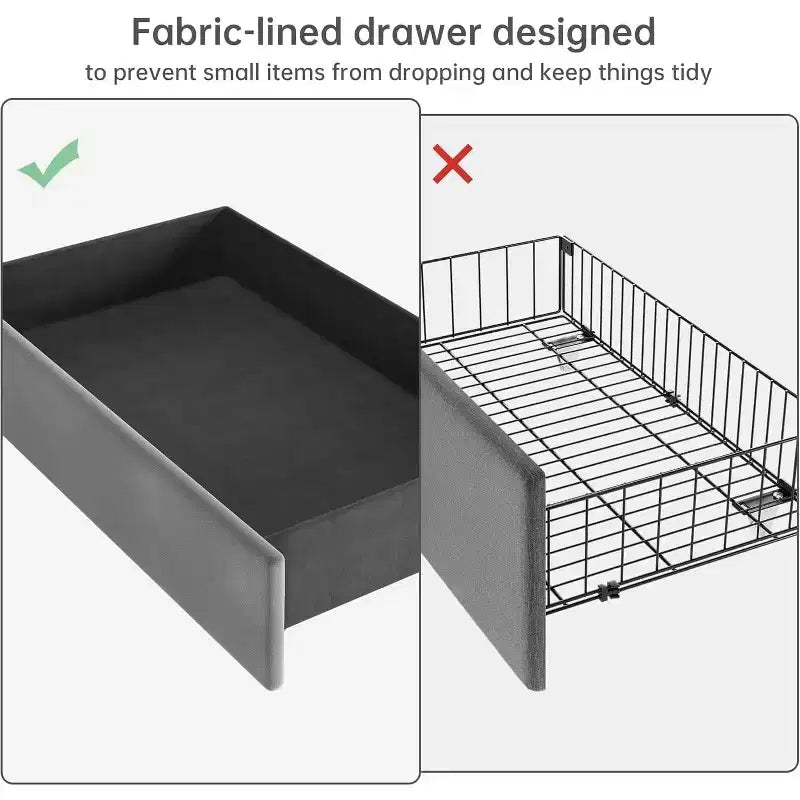 Full Bed Frame with 4 Storage Drawers, Velvet Upholstered Platform Bed Frame, Wooden Slats Support, No Box Spring Needed, 1000lbs Support, Gray