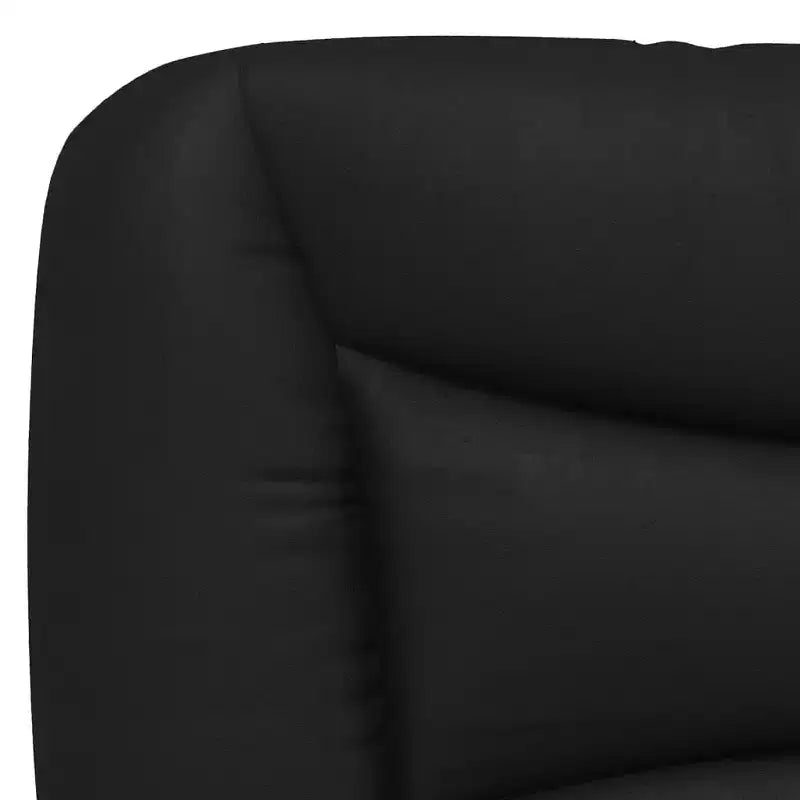 LED-Lit Full Size Bed Frame in Black/White - 53.9x74.8 with Faux Leather Finish, Plywood Slats, and Comfort Headboard Cushion