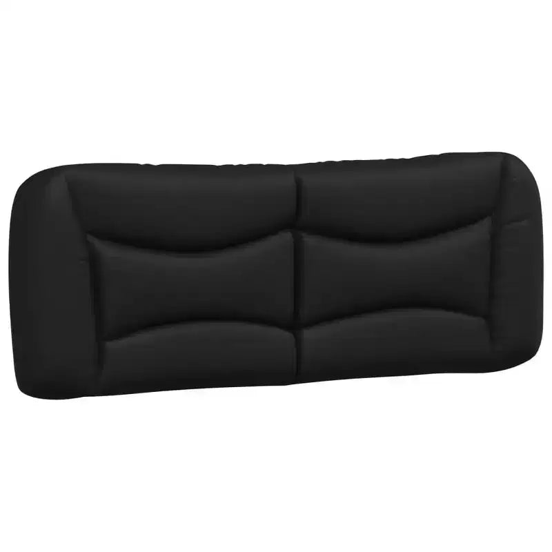 LED-Lit Full Size Bed Frame in Black/White - 53.9x74.8 with Faux Leather Finish, Plywood Slats, and Comfort Headboard Cushion