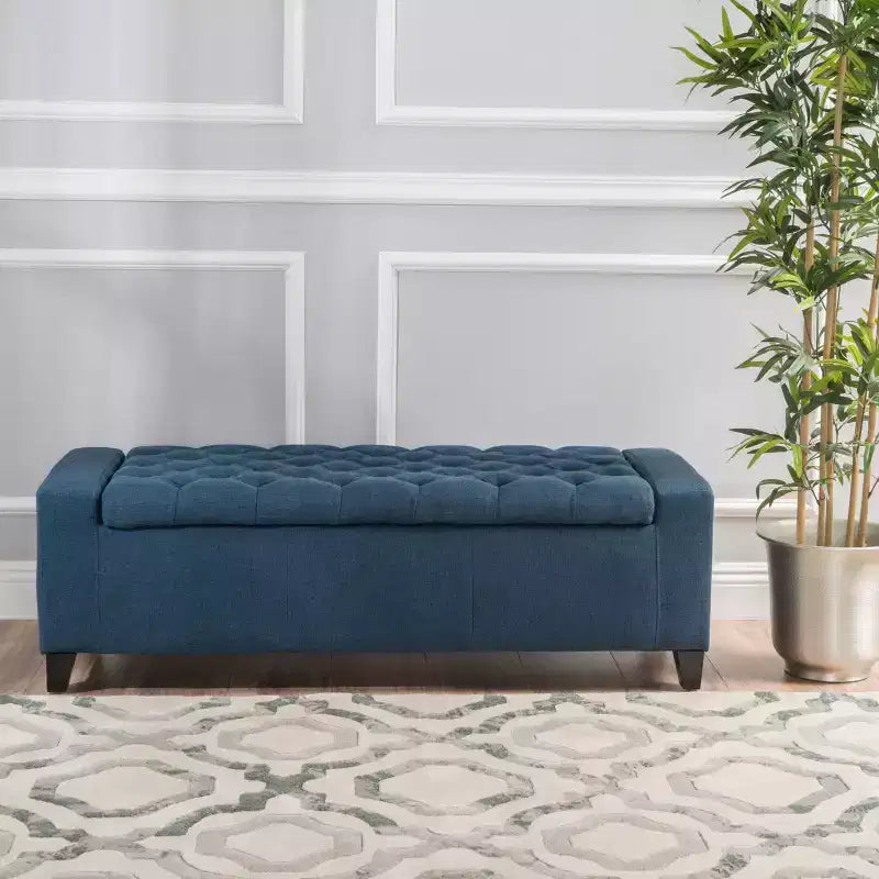 Upholstered Bench with Soft Cushion, Modern Bench for Living Room and Bedroom, Comfortable Bench for Adults