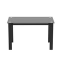 Okak Tempered Glass Dining Table, 52/47 Rectangular Kitchen Table, Easy to Assemble for Dining Room, Living Room, Office, Kitchen