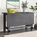 Extendable Dining Table Kitchen Table for Small Space, Farmhouse Wood Dining Table with Drop Leaf