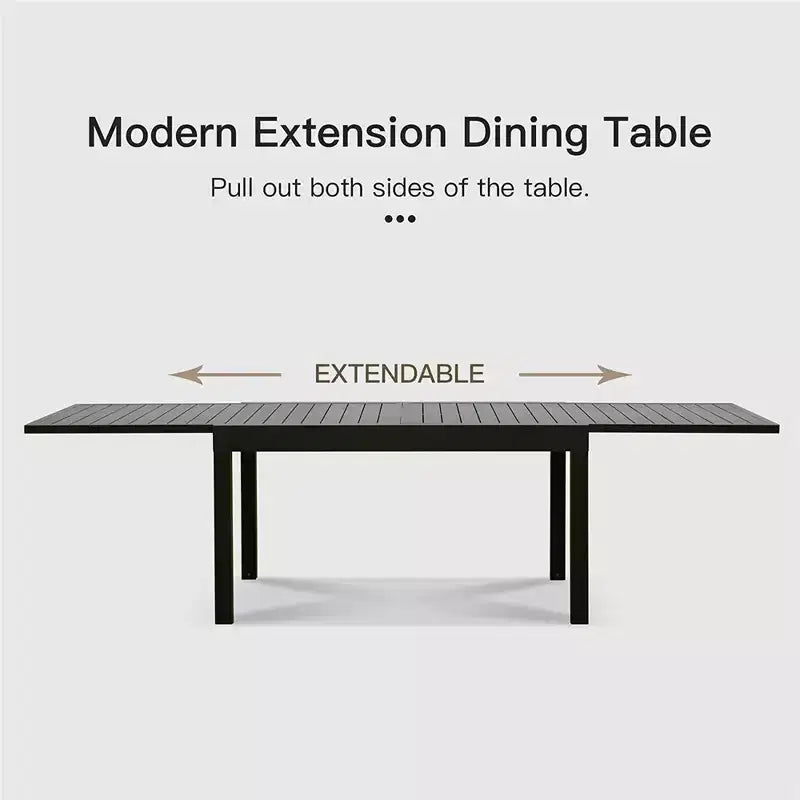 Dining Table Aluminum Patio Extendable Dining Room Table Kitchen Table for Dining Room