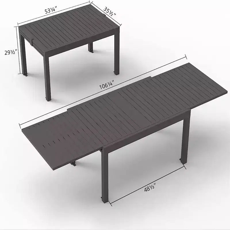 Dining Table Aluminum Patio Extendable Dining Room Table Kitchen Table for Dining Room