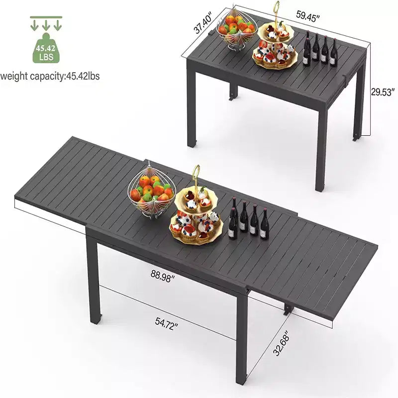 Dining Table Aluminum Patio Extendable Dining Room Table Kitchen Table for Dining Room