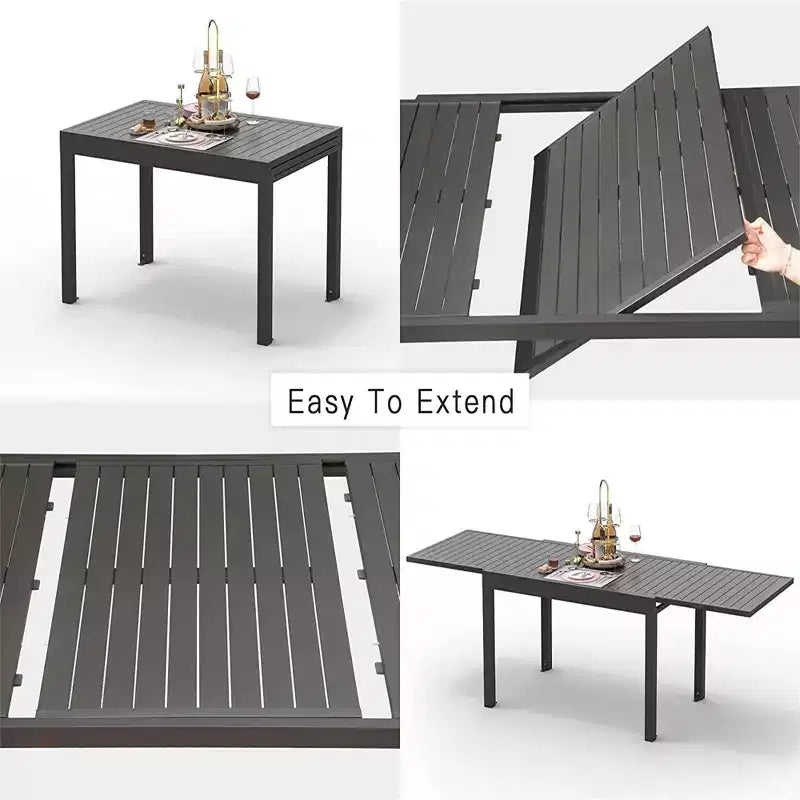 Dining Table Aluminum Patio Extendable Dining Room Table Kitchen Table for Dining Room