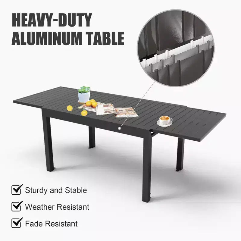 Dining Table Aluminum Patio Extendable Dining Room Table Kitchen Table for Dining Room