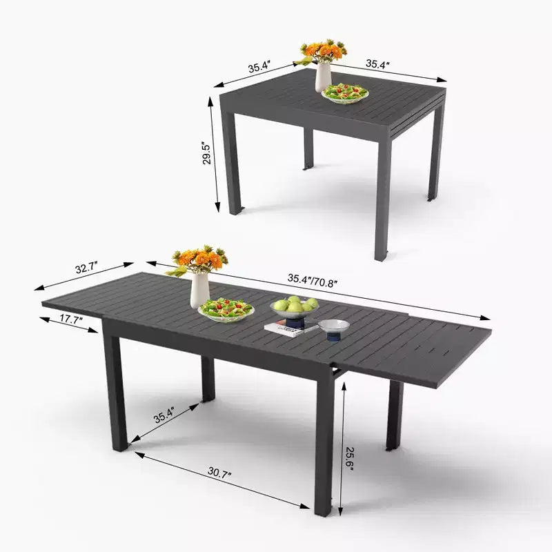 Dining Table Aluminum Patio Extendable Dining Room Table Kitchen Table for Dining Room