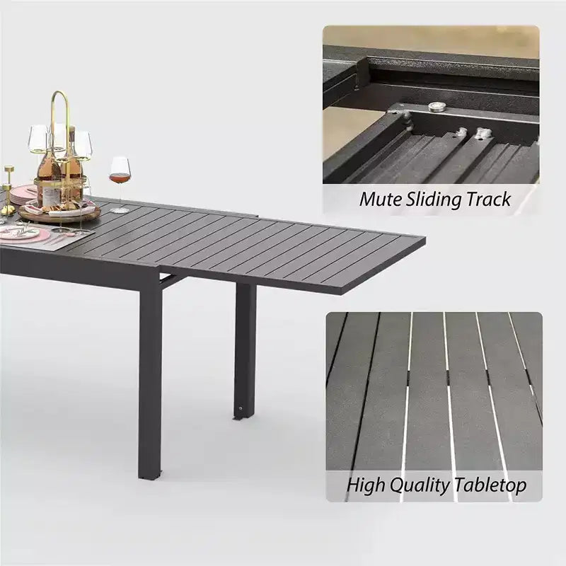 Dining Table Aluminum Patio Extendable Dining Room Table Kitchen Table for Dining Room