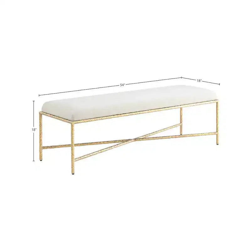 Valley Chenille Fabric Bench