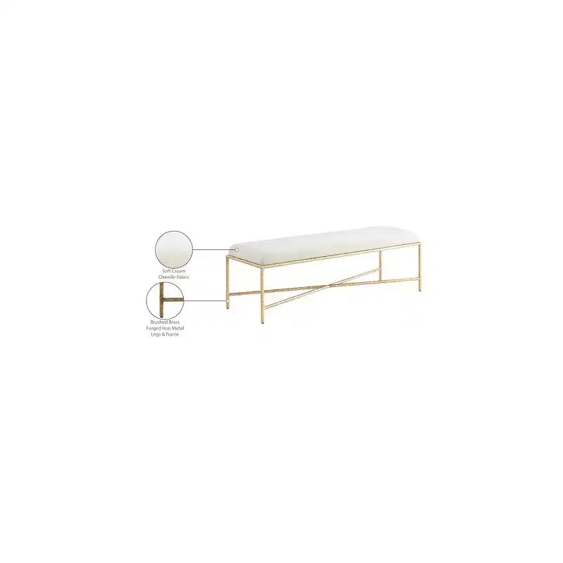 Valley Chenille Fabric Bench