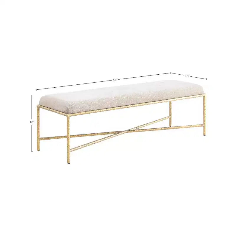 Valley Chenille Fabric Bench