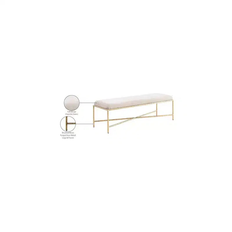 Valley Chenille Fabric Bench