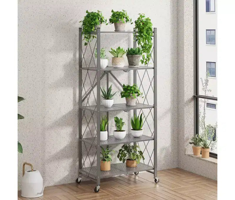 Folding 4 Shelves Gray