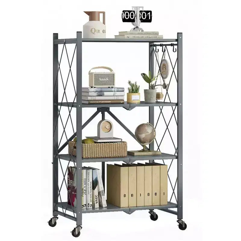 SUGIFT Folding 4 Shelves Gray
