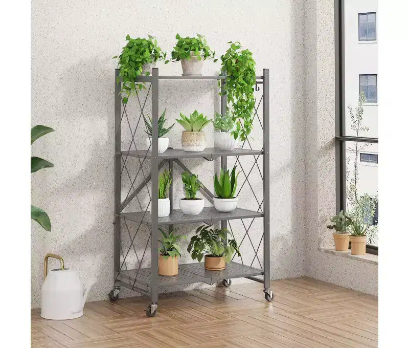 Folding 4 Shelves Gray