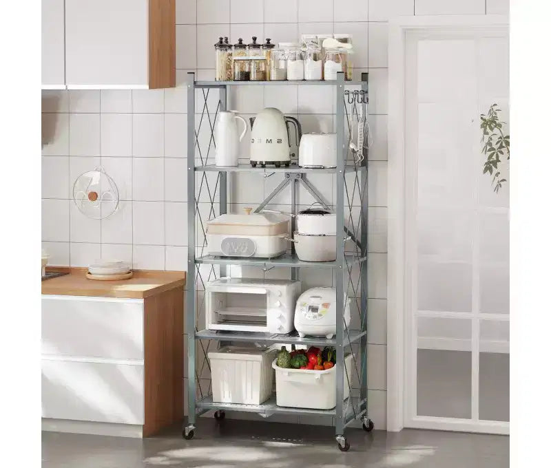 Folding 4 Shelves Gray