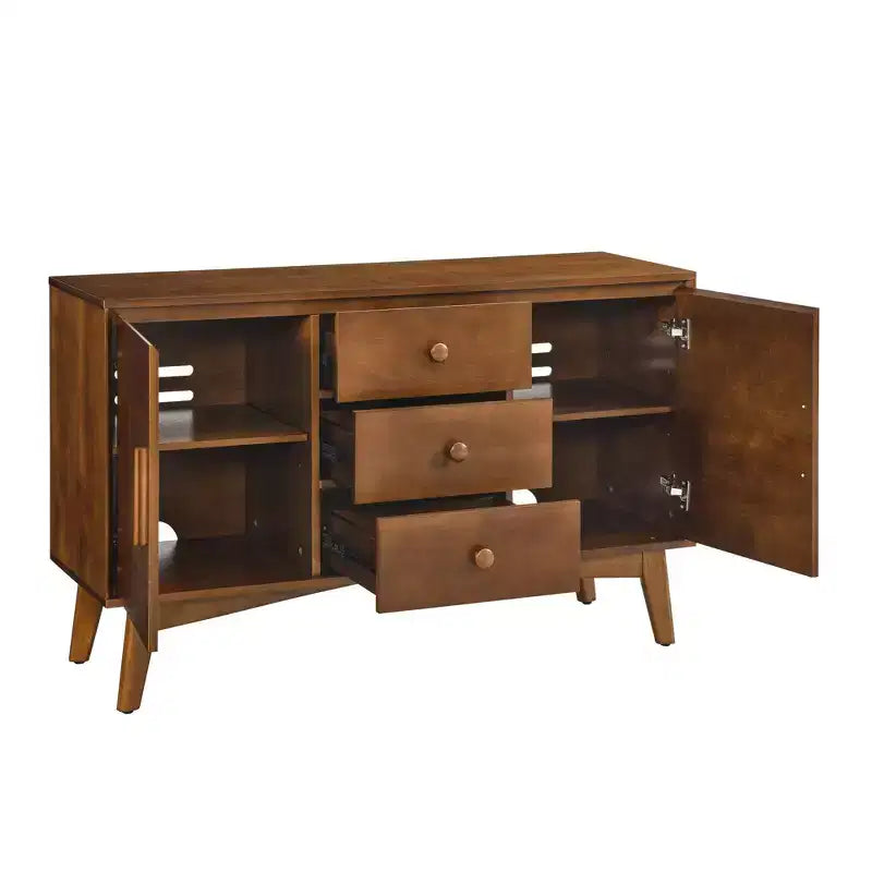 47in Sideboard Buffet with 2 Doors and 3 Drawers, Accent Console Table Cabinet, Storage Cabinet for Kitchen, Dining, Living Room, Walnut