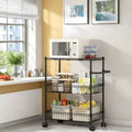 Utility Cart, 600LBS Heavy Duty 3 Tier Rolling Cart - Commercial Grade Wire Shelving, 360 Casters (Kitchen/Restaurant/Office)