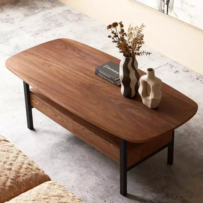 Gaoyangjiaju 47.2 Inch Wooden Coffee Table with Storage Drawers