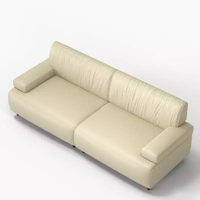 86.4 Inch Leather Sofa with Solid Wood Frame
