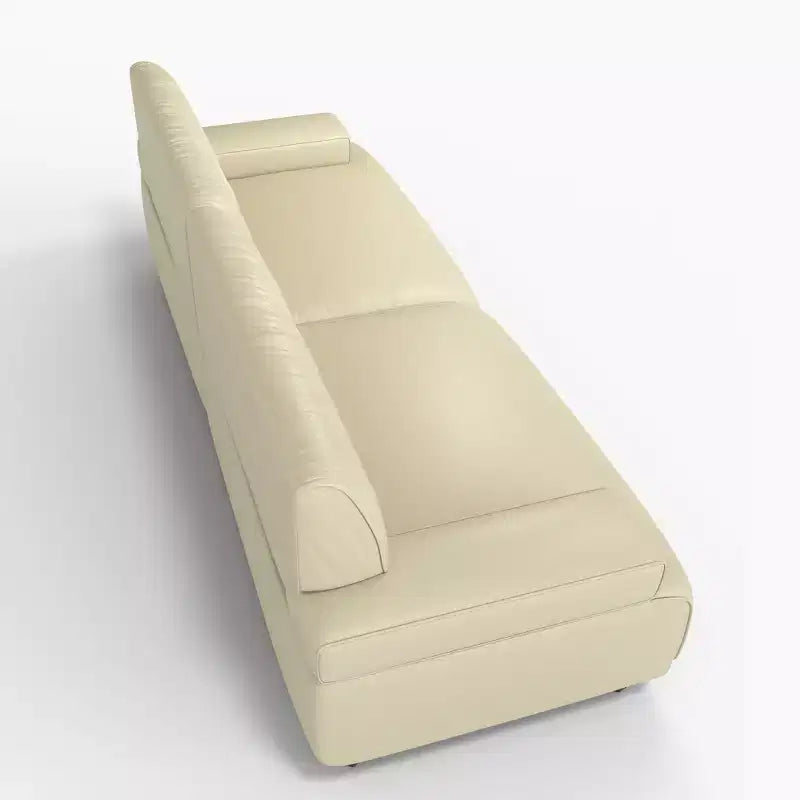 86.4 Inch Leather Sofa with Solid Wood Frame