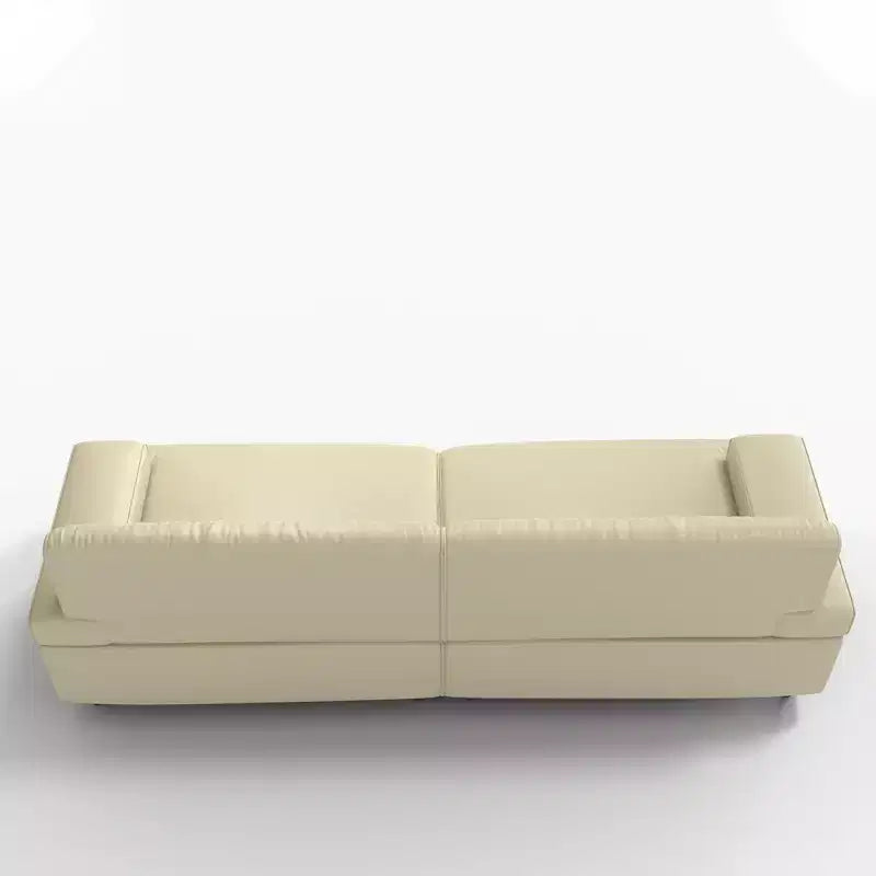 86.4 Inch Leather Sofa with Solid Wood Frame