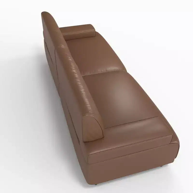 86.4 Inch Leather Sofa with Solid Wood Frame