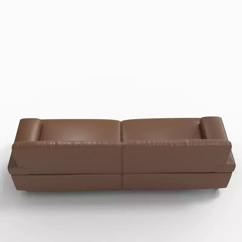 86.4 Inch Leather Sofa with Solid Wood Frame