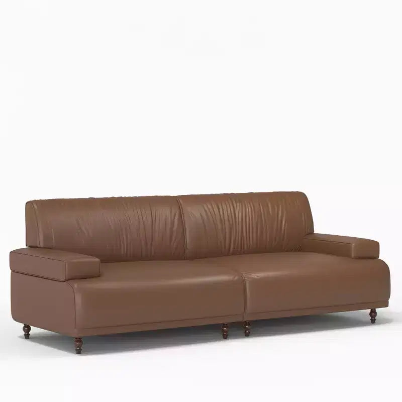 Gaoyangjiaju 86.4 Inch Leather Sofa with Solid Wood Frame