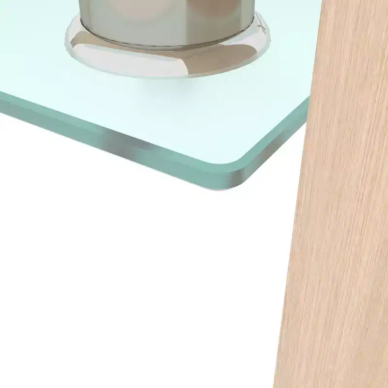 Henri Modern Rectangle Tempered Glass and Iron Coffee Table with Shelf