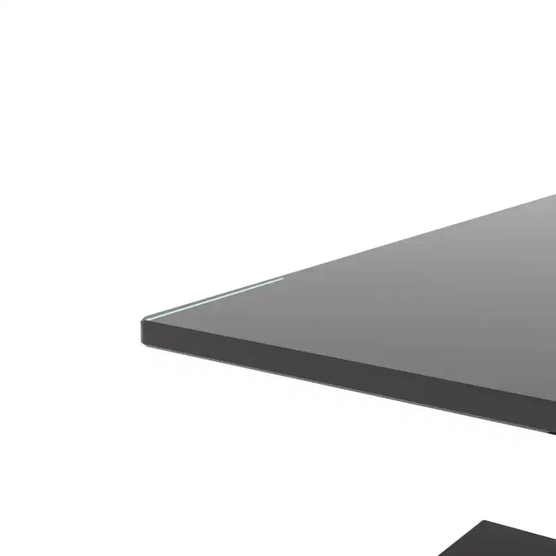 Henri Modern Rectangle Tempered Glass and Iron Coffee Table with Shelf