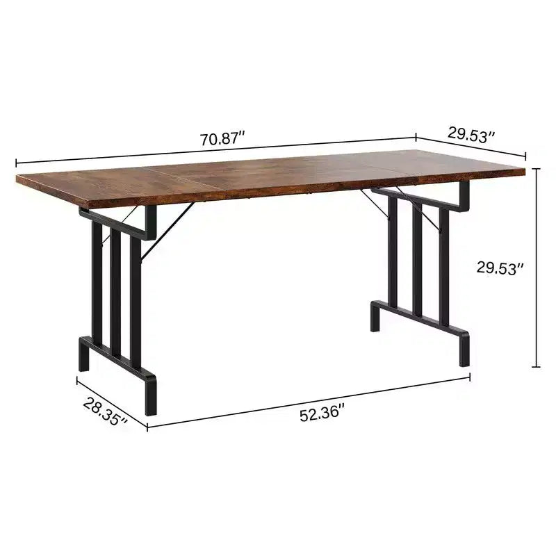 Dining Table, Rectangular Wooden Kitchen Table for 6 70.87,Industrial Farmhouse Kitchen Sets for Dining Room