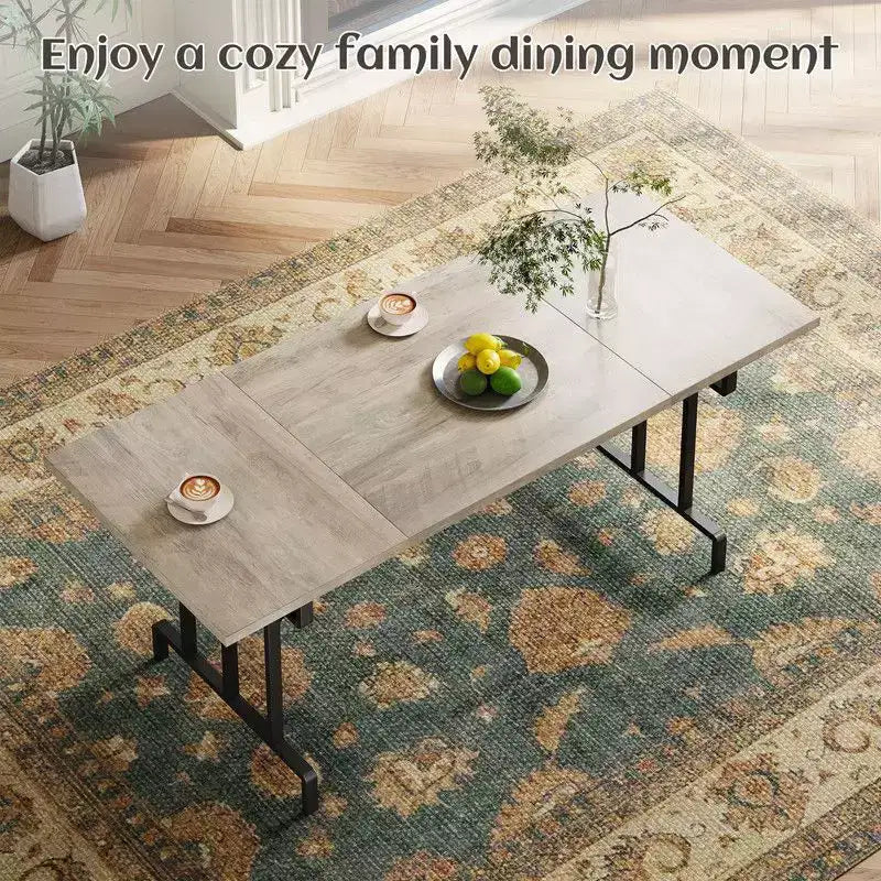Dining Table, Rectangular Wooden Kitchen Table for 6 70.87,Industrial Farmhouse Kitchen Sets for Dining Room