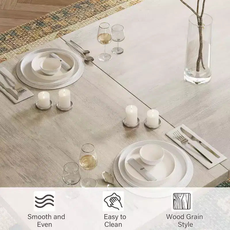 Dining Table, Rectangular Wooden Kitchen Table for 6 70.87,Industrial Farmhouse Kitchen Sets for Dining Room