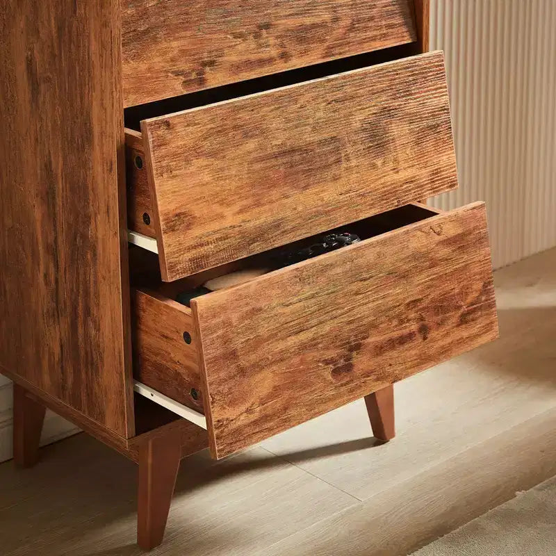 Peg Wood Bevel Design Drawer Dresser