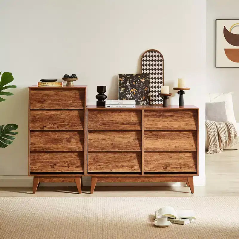 Peg Wood Bevel Design Drawer Dresser