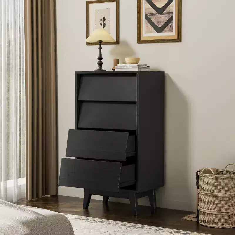 Peg Wood Bevel Design Drawer Dresser