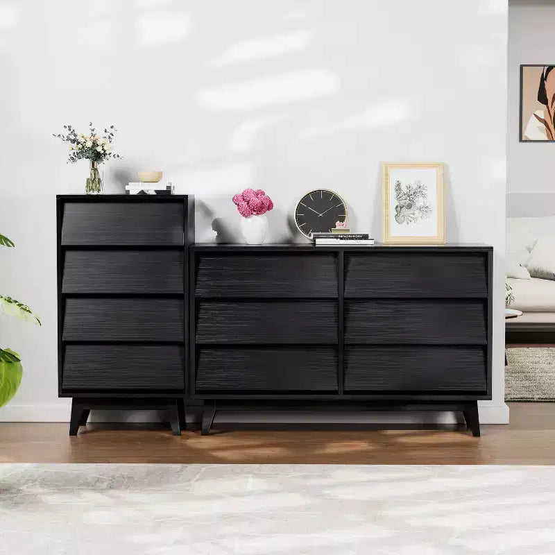 Peg Wood Bevel Design Drawer Dresser