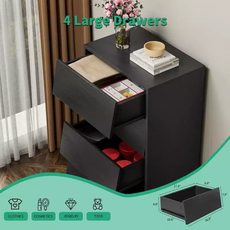 Peg Wood Bevel Design Drawer Dresser