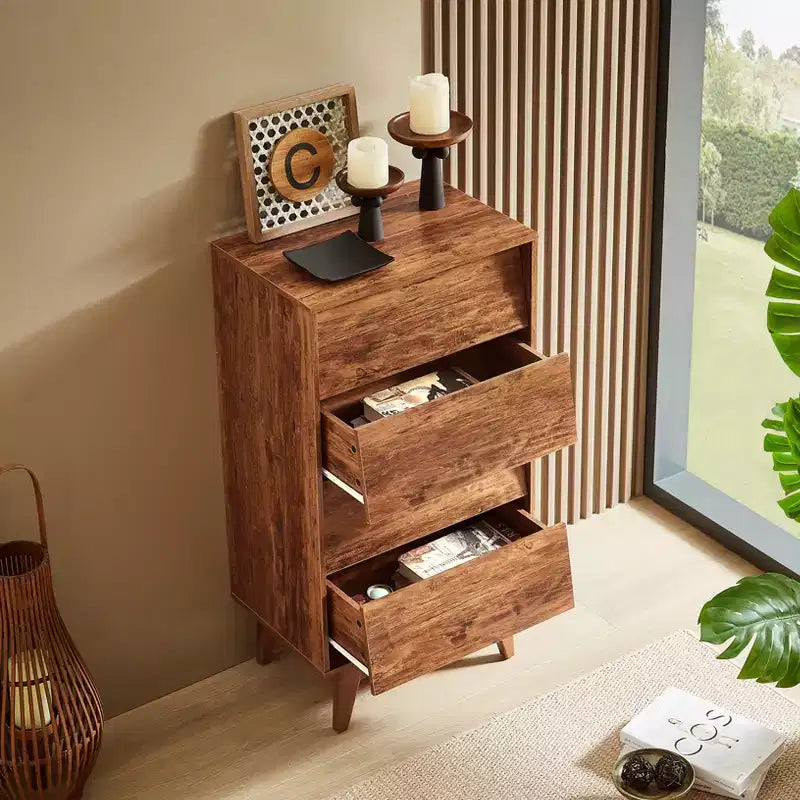 Peg Wood Bevel Design Drawer Dresser