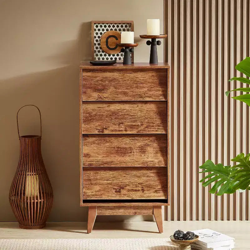 Peg Wood Bevel Design Drawer Dresser