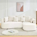 GustoWave 106 Modern Curved Sectional Cloud Sofa with Chaise Lounge, Modular Chenille Fabric Sleeper Couch, No Assembly Required