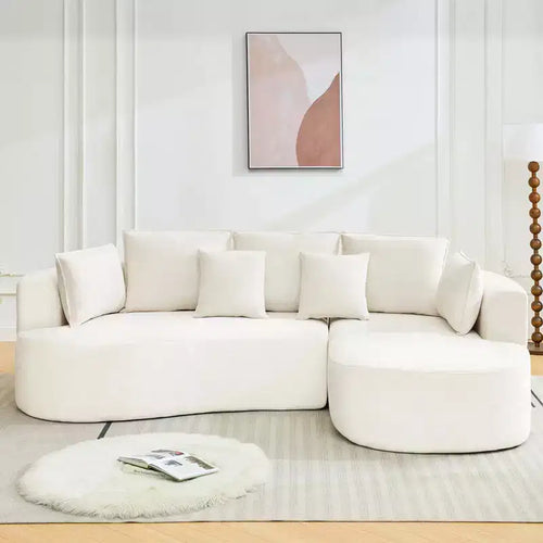 GustoWave 106 Modern Curved Sectional Cloud Sofa with Chaise Lounge, Modular Chenille Fabric Sleeper Couch, No Assembly Required