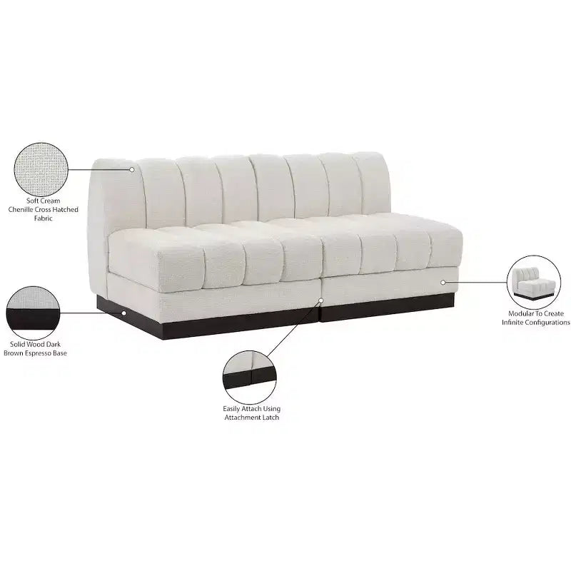 Quinn Chenille Fabric Modular Sofa