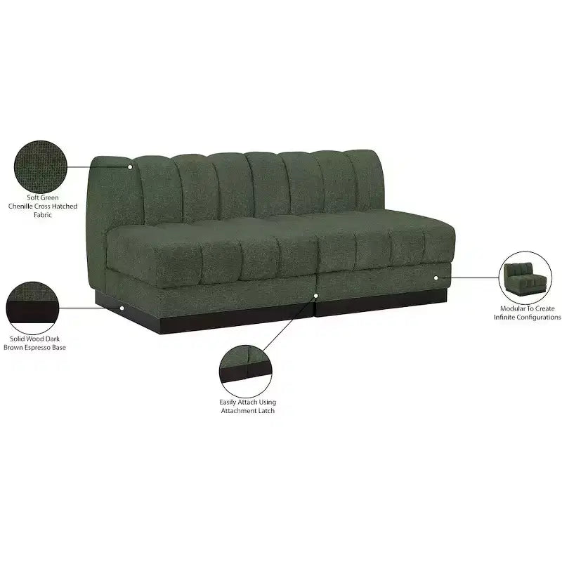 Quinn Chenille Fabric Modular Sofa