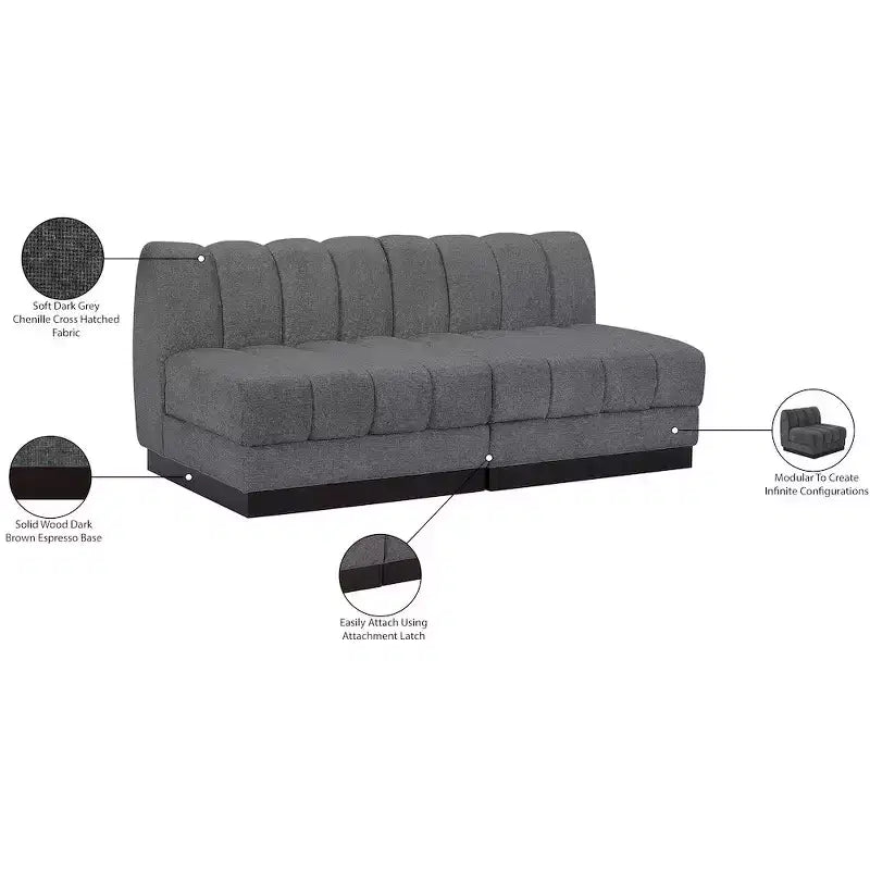 Quinn Chenille Fabric Modular Sofa
