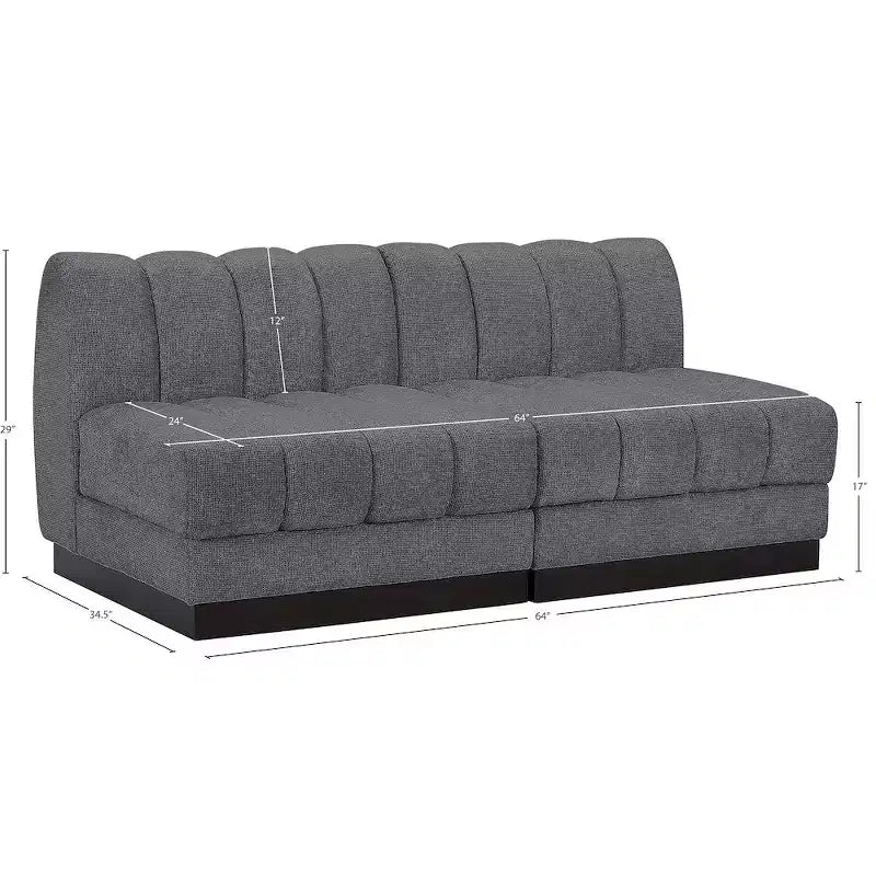 Quinn Chenille Fabric Modular Sofa