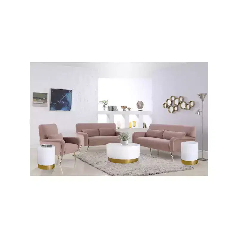 Deco White/Gold End Table